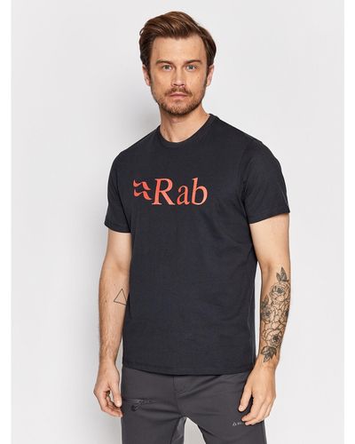 Rab T-Shirt Stance Logo Qcb-08-Be-L Regular Fit - Blau