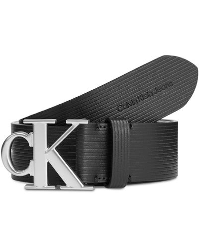 Calvin Klein Herrengürtel Round Mono Plaque Lthr Belt 40Mm K50K511168 - Schwarz