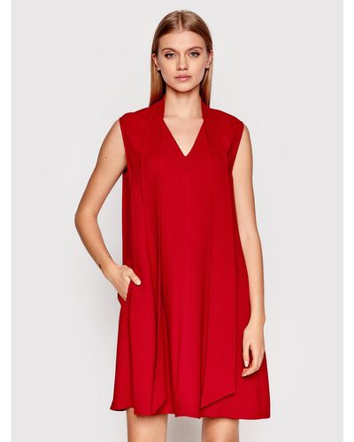Victoria Beckham Kleid Für Den Alltag 1122Wdr003477A Relaxed Fit - Rot