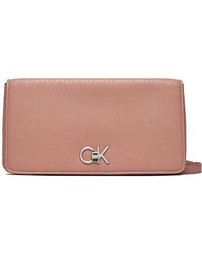 Calvin Klein Handtasche re-lock double gusette _epi mono k60k611347 ash rose mono vb8 - Pink