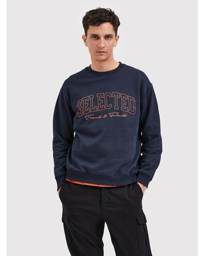 SELECTED Sweatshirt Welter 16085674 Relaxed Fit - Blau