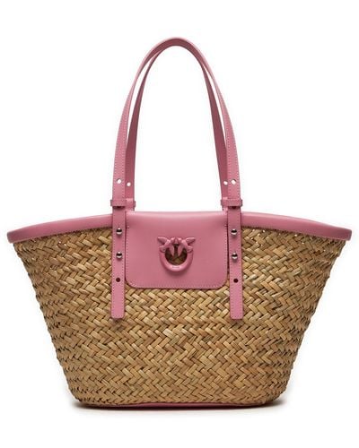 Pinko Handtasche Love Summer Basket Pe 24 Pltt 103324 A1Rl - Pink