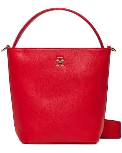 Tommy Hilfiger Handtasche th essential sc bucket corp aw0aw15699 fierce red xnd - Rot