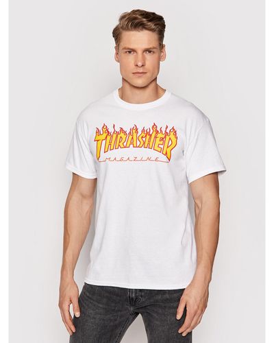 Thrasher T-Shirt Flame Weiß Regular Fit