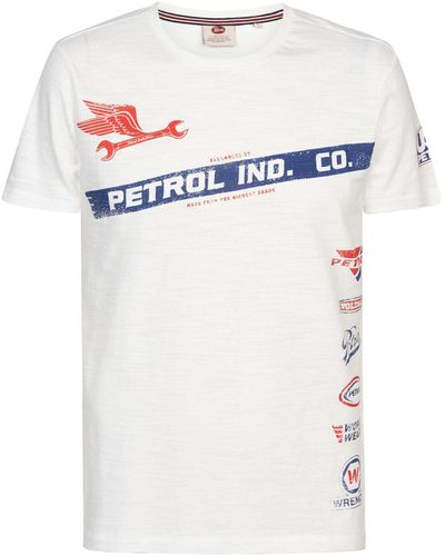 Petrol Industries T-Shirt M-1030-Tsr626 Weiß Regular Fit