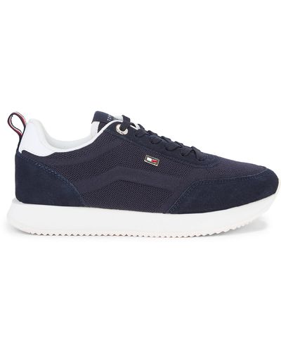 Tommy Hilfiger Sneakers flag knit runner fw0fw07916 space blue dw6 - Blau