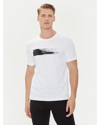 Calvin Klein T-Shirt Brush Logo K10K113113 Weiß Regular Fit