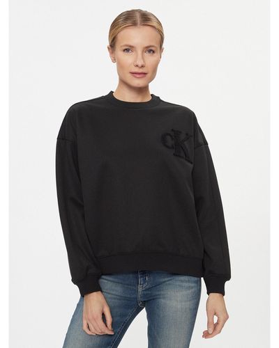Calvin Klein Sweatshirt Chenille J20J221729 Regular Fit - Schwarz
