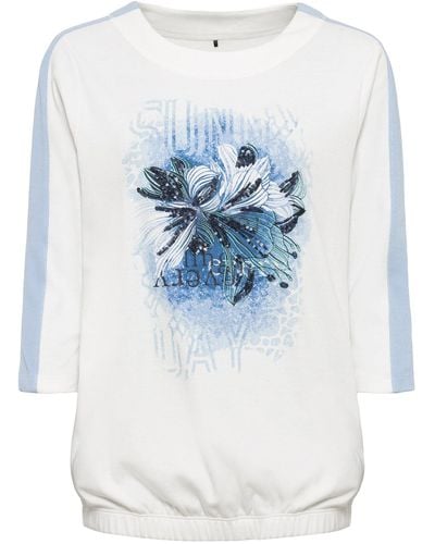Olsen Sweatshirt 11201477 Weiß Regular Fit - Blau