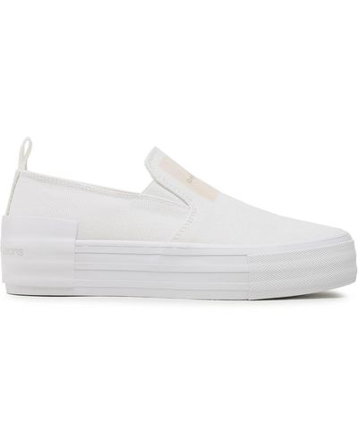 Calvin Klein Sneakers Aus Stoff Bold Vulc Flatf Slipon Wn Yw0Yw01040 Weiß