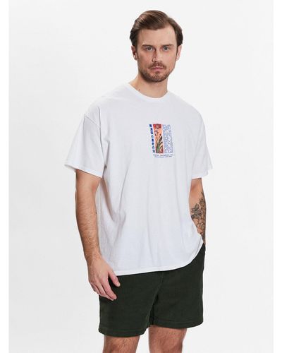 BDG T-Shirt Bdg Hokusai Palm 76741438 Weiß Relaxed Fit