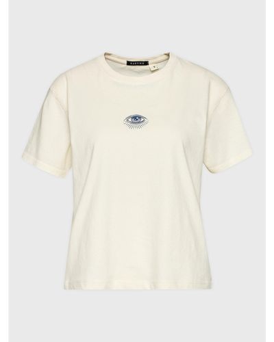 Kaotiko T-Shirt Desert Open Al015-01-M002 Écru Regular Fit - Weiß
