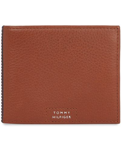 Tommy Hilfiger Große Herren Geldbörse Th Prem Leather Flap & Coin Am0Am12189 Warm Cognac Gty - Braun