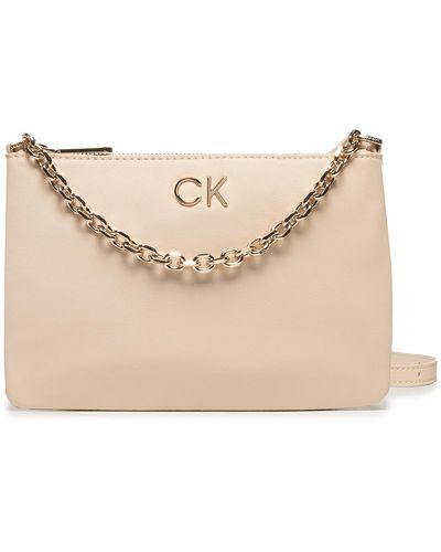 Calvin Klein Handtasche Re-Lock Ew Crossbody W Chain K60K609115 - Natur