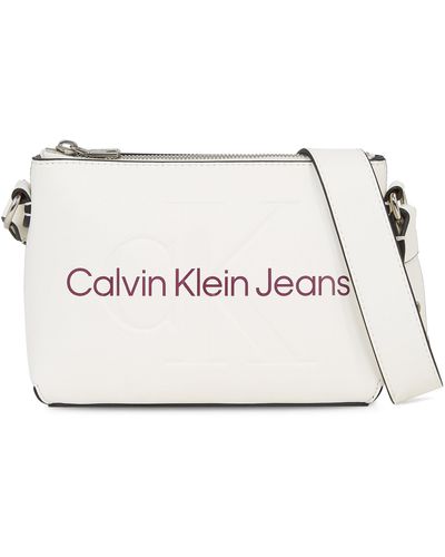 Calvin Klein Handtasche Sculpted Camera Pouch21 Mono K60K610681 Écru - Weiß