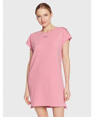 EA7 Kleid Für Den Alltag 3Rta54 Tjlqz 1428 Relaxed Fit - Pink