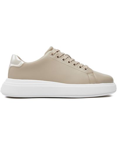 Calvin Klein Sneakers Cupsole Lace Up Leather Hw0Hw01987 - Natur