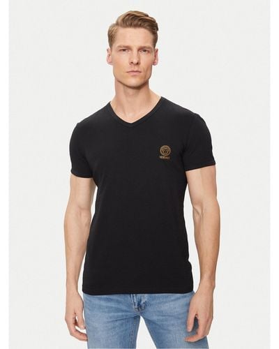 Versace 2Er-Set T-Shirts Au10193 Slim Fit - Schwarz