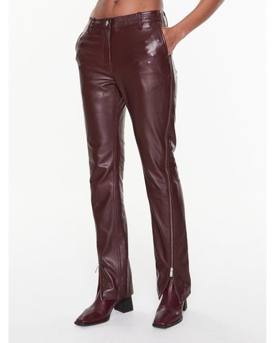 Remain Lederhose Leather Zipper Rm2053 Straight Fit - Rot