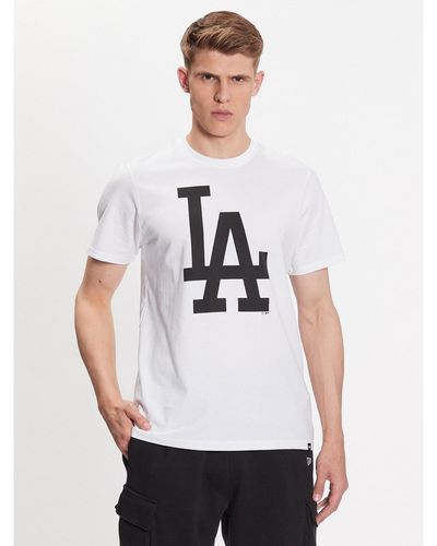 '47 T-Shirt Los Angeles Dodgers Imprint 47 Echo Tee Weiß Regular Fit