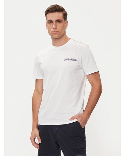 Napapijri T-Shirt -Gras Np0A4Hqn Weiß Regular Fit