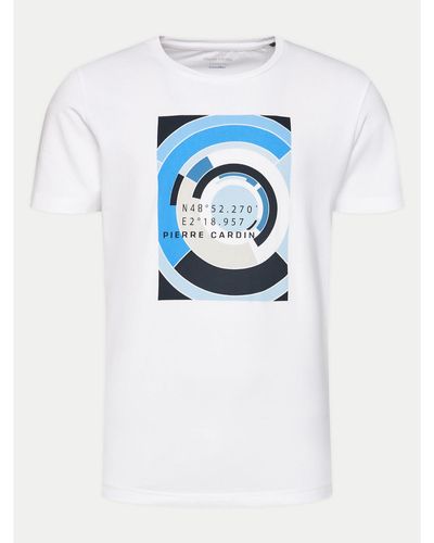 Pierre Cardin T-Shirt 21050/000/2101 Weiß Modern Fit - Blau