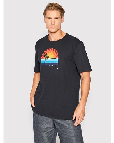 Hurley T-Shirt Swirlst Mts0030090 Regular Fit - Blau