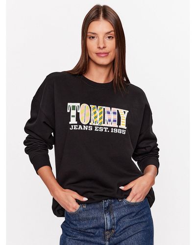 Tommy Hilfiger Sweatshirt Dw0Dw16246 Oversize - Schwarz