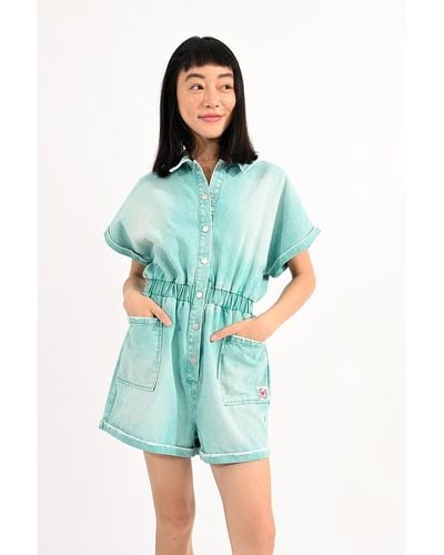 Molly Bracken Combi-short délavée - Bleu