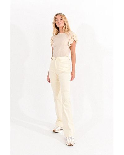 Molly Bracken Pantalon bootcut stretch - Blanc