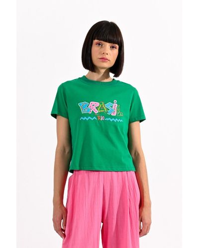 Molly Bracken T-shirt avec broderie - Vert