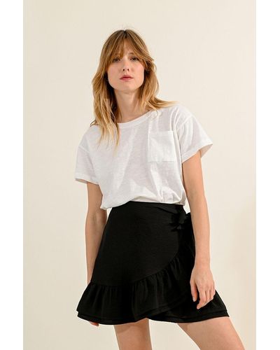 Molly Bracken Mini jupe asymétrique - Blanc