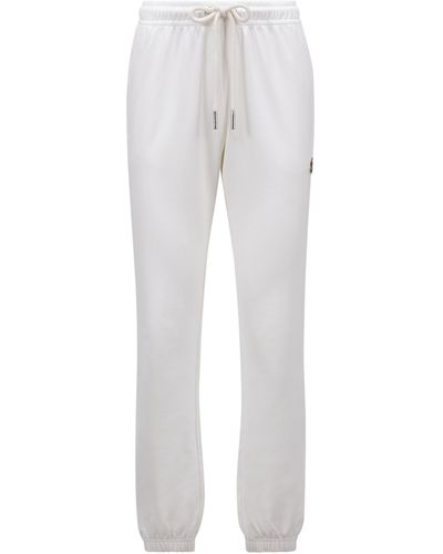 Moncler Logo Patch Sweatpants White - Grey