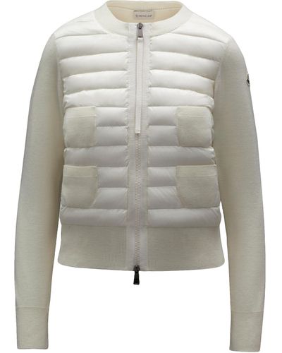Moncler Padded Wool Cardigan - White