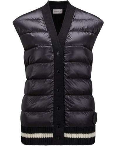 Moncler Padded Wool Vest Black