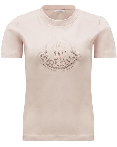Moncler Crystal Logo T-shirt Pink