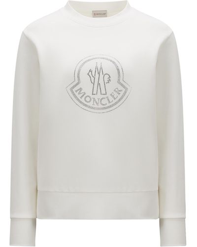 Moncler Crystal Logo Sweatshirt - White
