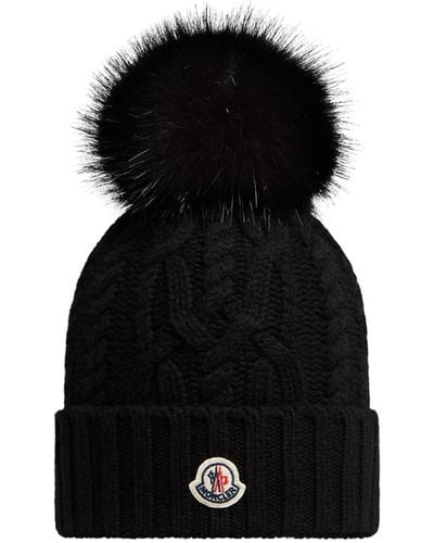 Moncler Hat With Pom-pom - Black