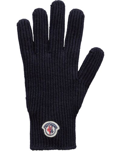 Moncler Gloves With Logo - Blue