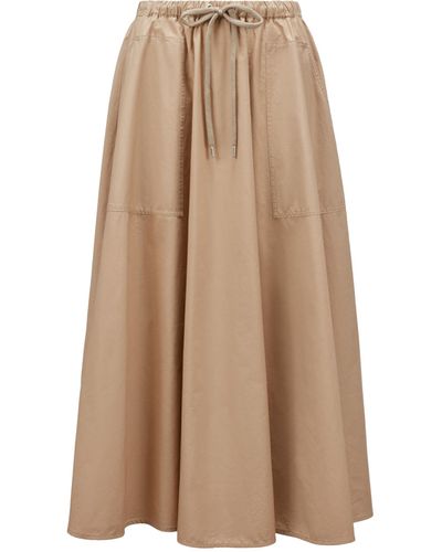Moncler Poplin Maxi Skirt - Natural