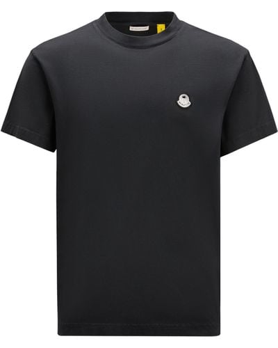 8 MONCLER PALM ANGELS Logo Patch T-shirt - Black