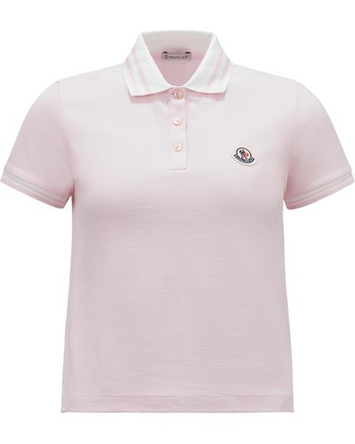 Moncler Logo Patch Polo Shirt - Pink