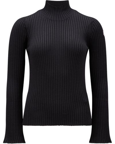 Moncler Wool Blend Turtleneck Sweater - Black