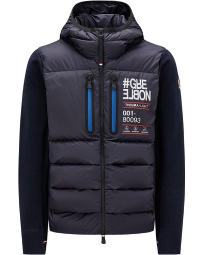 3 MONCLER GRENOBLE Padded Fleece Zip-up Hoodie - Blue