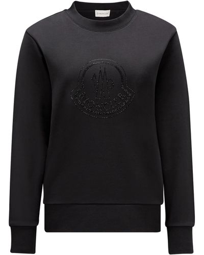 Moncler Crystal Logo Sweatshirt Black