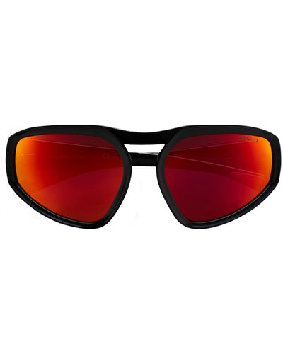 MONCLER LUNETTES Pentagra Geometric Sunglasses - Red