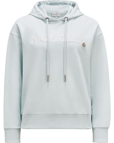 Moncler Embroidered Logo Hoodie Blue