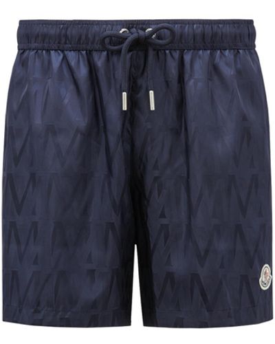 Moncler Monogram Jacquard Swim Shorts - Blue