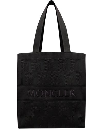 Moncler Monogram Knit Tote Bag Black
