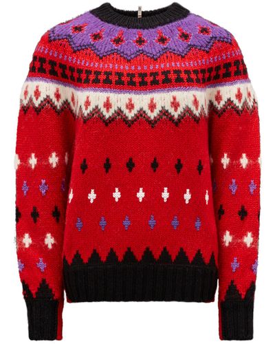 3 MONCLER GRENOBLE Appliquéd Fair Isle Wool-blend Sweater - Multicolour